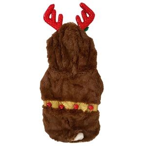 Pet Holiday Reindeer Fuzzy Glitter Pet Costume